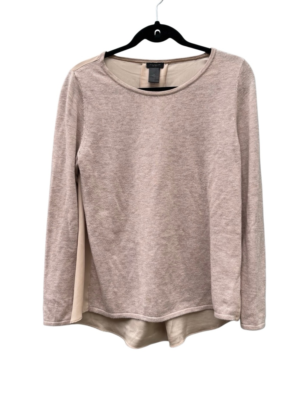 Ann Taylor Women's Wool Blend Crewneck Top w/ Satin Style Back Size Medium